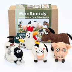 Needle Felting Farm Animals Collection Kit – DIY Wool Craft Set for Beginners (min. order Qty. 3 required)