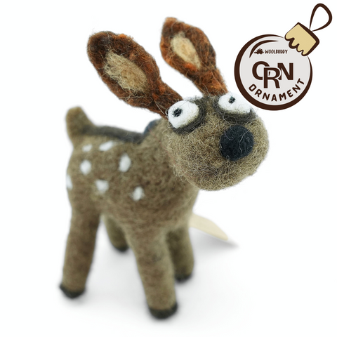 Handmade Wool Felt Deer Ornament – Woodland Animal Décor (min. order qty 6 required)