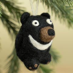 Black Bear Christmas Ornament | Woodland Wildlife Cabin Decor Gift (min. order qty 6 required)