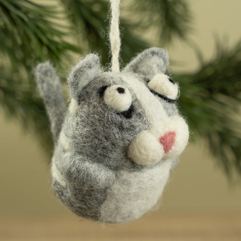 Gray Cat Ornament | Pet Lover Home Decor & Unique Gift (min. order qty 6 required)