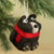 Handmade needle felted holiday bear wool ornament by Woolbuddy