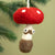 Handmade needle felted mushroom wool ornament by Woolbuddy