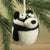 Handmade needle felted panda wool ornament by Woolbuddy