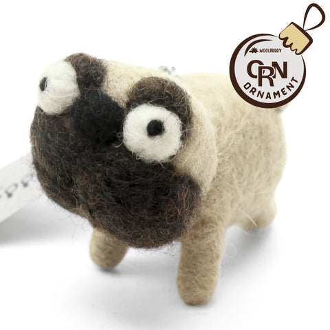 Cute Pug Dog Ornament | Pet Lover Gift & Dog Mom Home Decor (min. order qty 6 required)