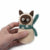 Handmade needle felted Siamese cat wool ornament by Woolbuddy – view 2