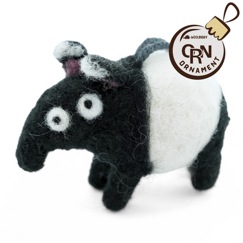 Wool Felt Tapir Ornament – Unique Jungle Animal Holiday Décor (min. order qty 6 required)