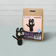 DIY Black Cat Needle Felting Kit | Beginner-Friendly Halloween Craft for Pet Lovers (min. order qty 4 required)