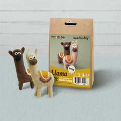 Llama Needle Felting Kit | Beginner DIY Wool Fiber Craft Project (min. order qty 4 required)