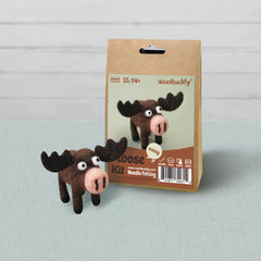 DIY Moose Needle Felting Kit | Beginner Woodland Animal Craft Gift (min. order qty 4 required)