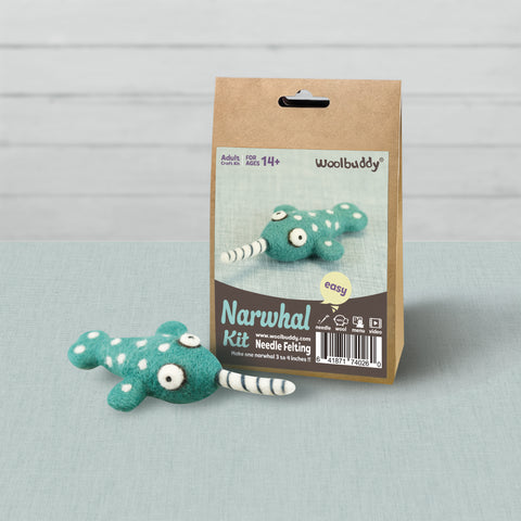 DIY Narwhal Needle Felting Kit | Magical Sea Beginner Craft (min. order qty 4 required)
