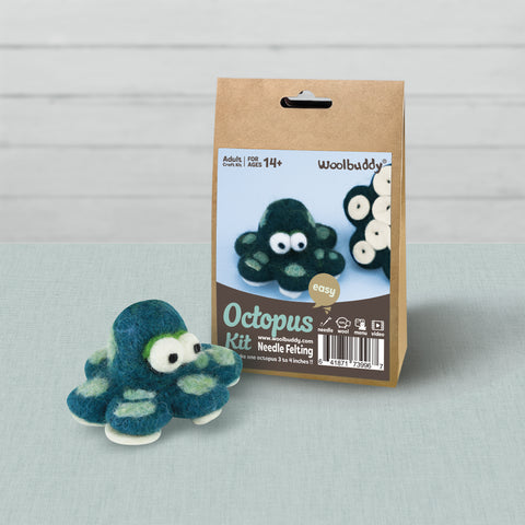 DIY Octopus Needle Felting Kit | Ocean Sea Creature Craft Gift (min. order qty 4 required)
