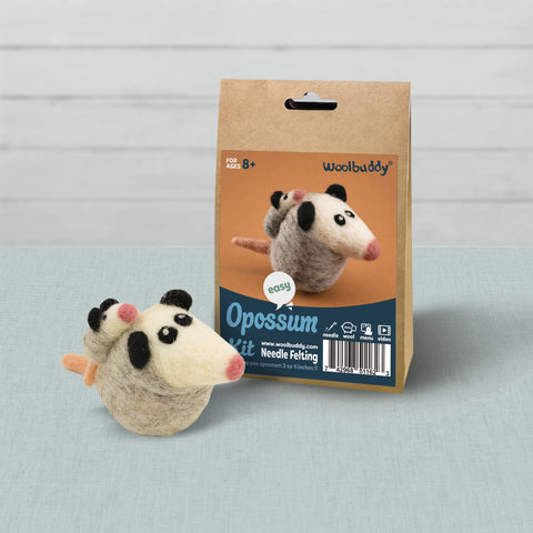 Preorder Beginner Opossum Needle Felting Kit – DIY Craft Gift