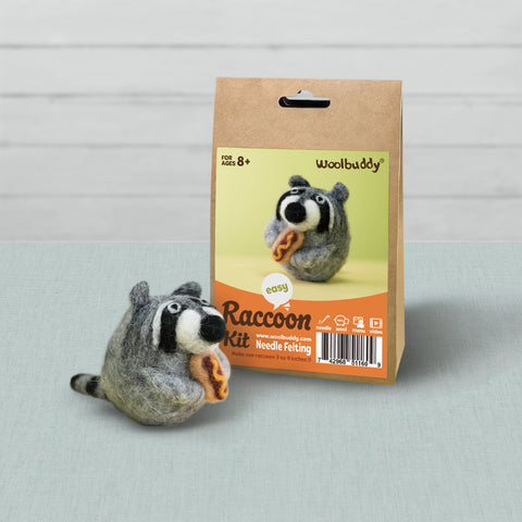 Preorder Beginner Raccoon Needle Felting Kit – DIY Craft Gift
