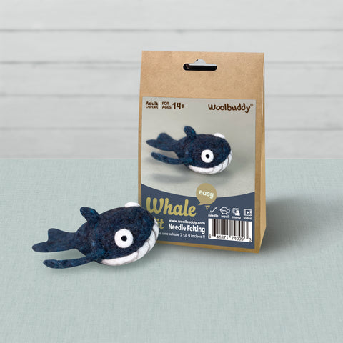 DIY Whale Needle Felting Kit | Beginner Ocean Sea Life Craft Gift (min. order qty 4 required)