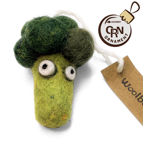 Funny Wool Broccoli Ornament | Handcrafted Needle Felted Vegetable Gift (min. order qty 6 required)