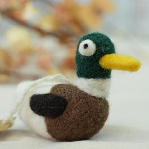 Wool Felt Duck Ornament – Rustic Farmhouse Holiday Decoration (min. order qty 6 required)