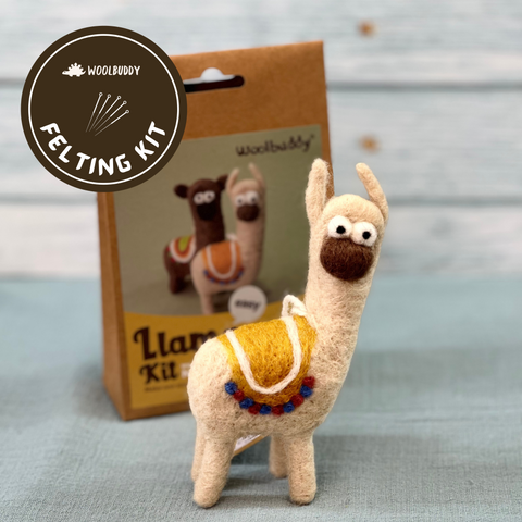 Llama Needle Felting Kit | Beginner DIY Wool Fiber Craft Project | Woolbuddy