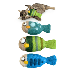 Felted Fish Cat Toy – Natural Wool Play Toy for Cats(minimum order quantity 6)