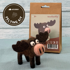 DIY Moose Needle Felting Kit | Beginner Woodland Animal Craft Gift (min. order qty 6 required)