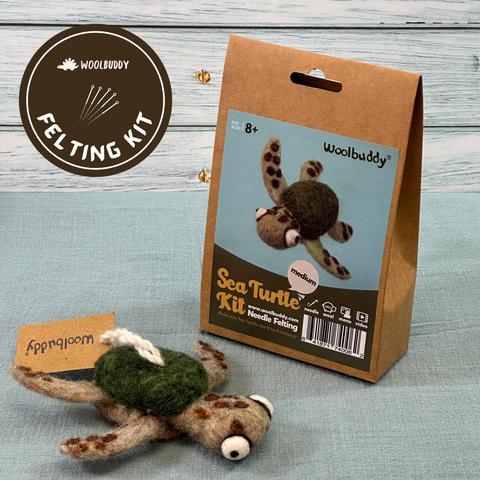DIY Sea Turtle Needle Felting Kit | Ocean Marine Life Craft Gift (min. order qty 6 required)