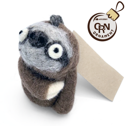 Wool Felt Sloth Ornament – Cute Woodland Holiday Decoration (min. order qty 6 required)