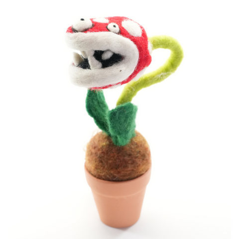 Handmade Wool Felt Piranha Plant – Decorative Indoor Plant Décor (Min. order qty 3 required)